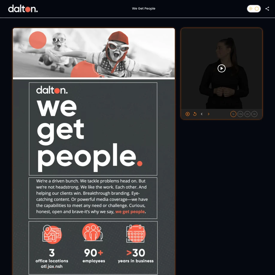 Example marketing document translation